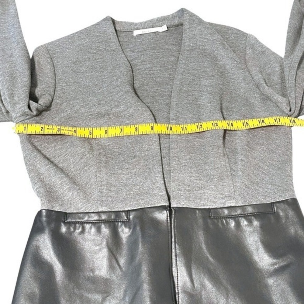 Bailey 44 Knit‎ Blazer Jacket Womens Size M Gray Faux Leather Trim Career - Picture 9 of 11